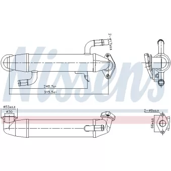 Radiateur, réaspiration des gaz d'échappement NISSENS OEM 1129189