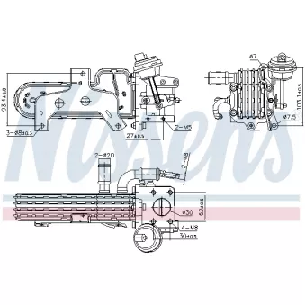 Radiateur, réaspiration des gaz d'échappement NISSENS 989420