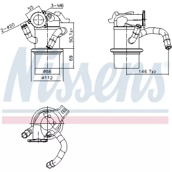 Radiateur, réaspiration des gaz d'échappement NISSENS OEM 04l131512bp