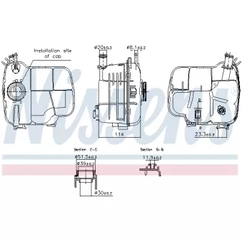 Vase d'expansion, liquide de refroidissement NISSENS OEM 13256823
