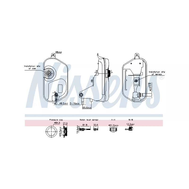 Vase d'expansion, liquide de refroidissement NISSENS 996327 - Visuel 1