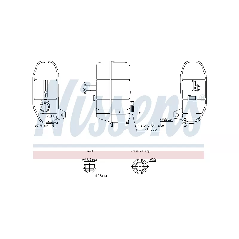 Vase d'expansion, liquide de refroidissement NISSENS 996332 - Visuel 1