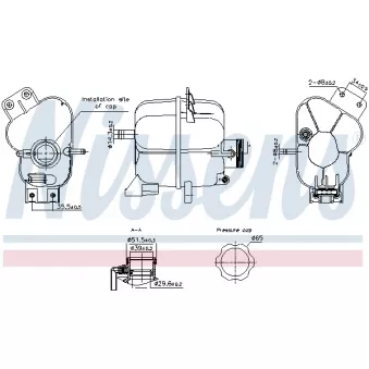 Vase d'expansion, liquide de refroidissement NISSENS OEM 95352004