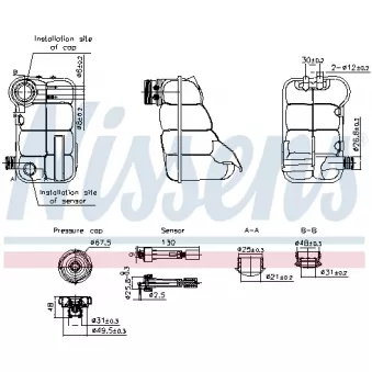 Vase d'expansion, liquide de refroidissement NISSENS 996344 pour BMW Série 3 324 td - 115cv