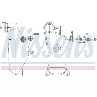 Vase d'expansion, liquide de refroidissement NISSENS OEM A1245001749