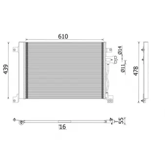 Condenseur, climatisation MAHLE AC 670 001P