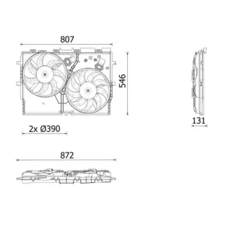 Ventilateur, refroidissement du moteur MAHLE CFF 627 000P