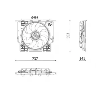 Ventilateur, refroidissement du moteur MAHLE CFF 645 000P pour BMW Série 5 530 d Mild-Hybrid - 286cv