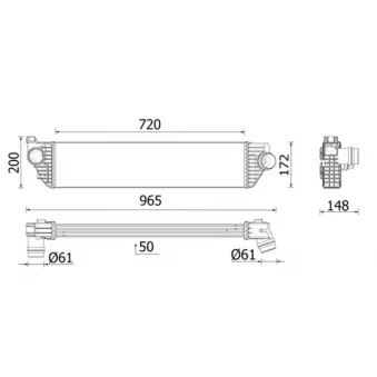 Intercooler, échangeur MAHLE OEM 144969388r