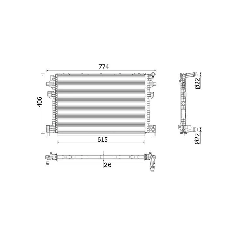 Radiateur basse température, intercooler MAHLE CIR 30 000P - Visuel 1