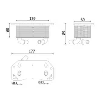 Radiateur d'huile MAHLE CLC 336 000P pour VOLVO V40 T5 Drive-E Polestar - 253cv