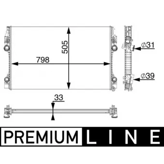 Radiateur, refroidissement du moteur MAHLE OEM 97010613103