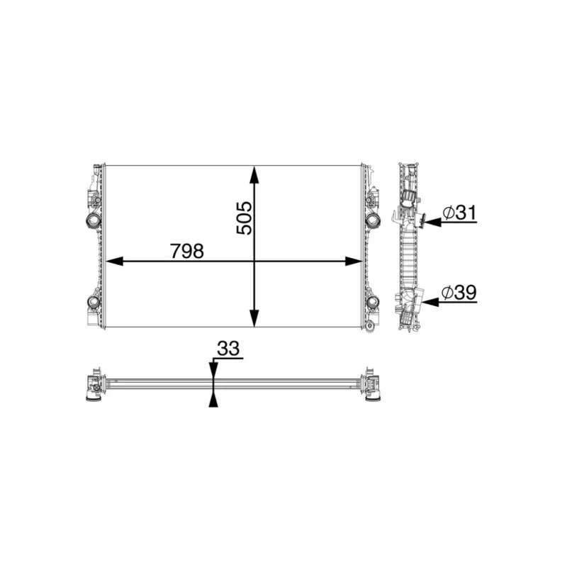 Radiateur, refroidissement du moteur MAHLE CR 1163 000P - Visuel 2