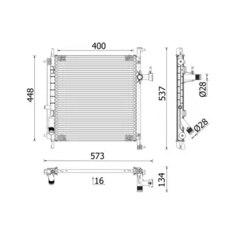 Radiateur, refroidissement du moteur MAHLE CR 2071 000P