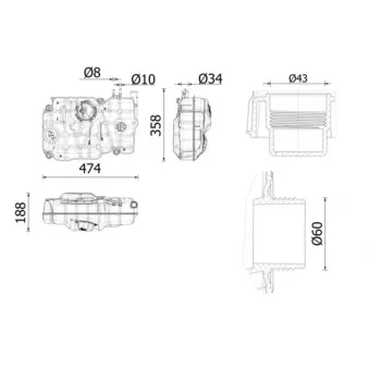 Vase d'expansion, liquide de refroidissement MAHLE CRT 270 000S
