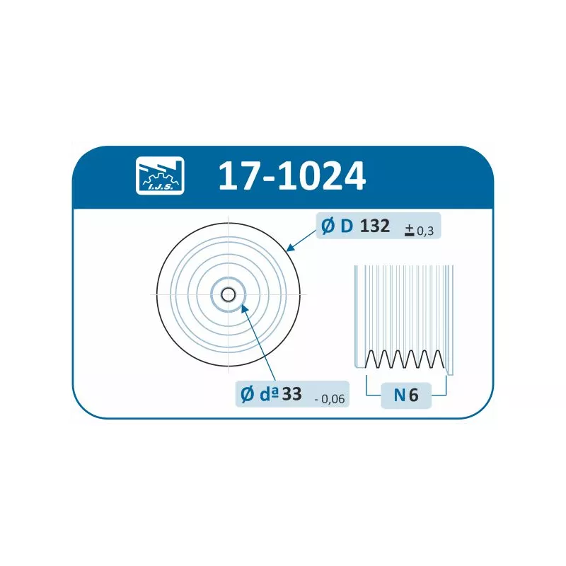 Poulie, vilebrequin IJS GROUP 17-1024 - Visuel 1