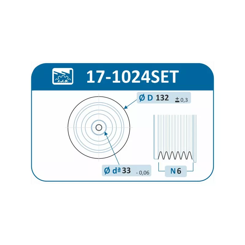 Kit de poulies, vilebrequin IJS GROUP 17-1024SET - Visuel 1