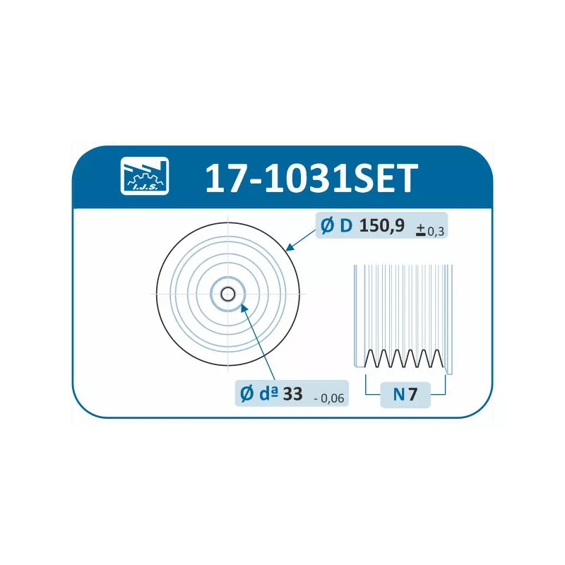 Kit de poulies, vilebrequin IJS GROUP 17-1031SET - Visuel 1