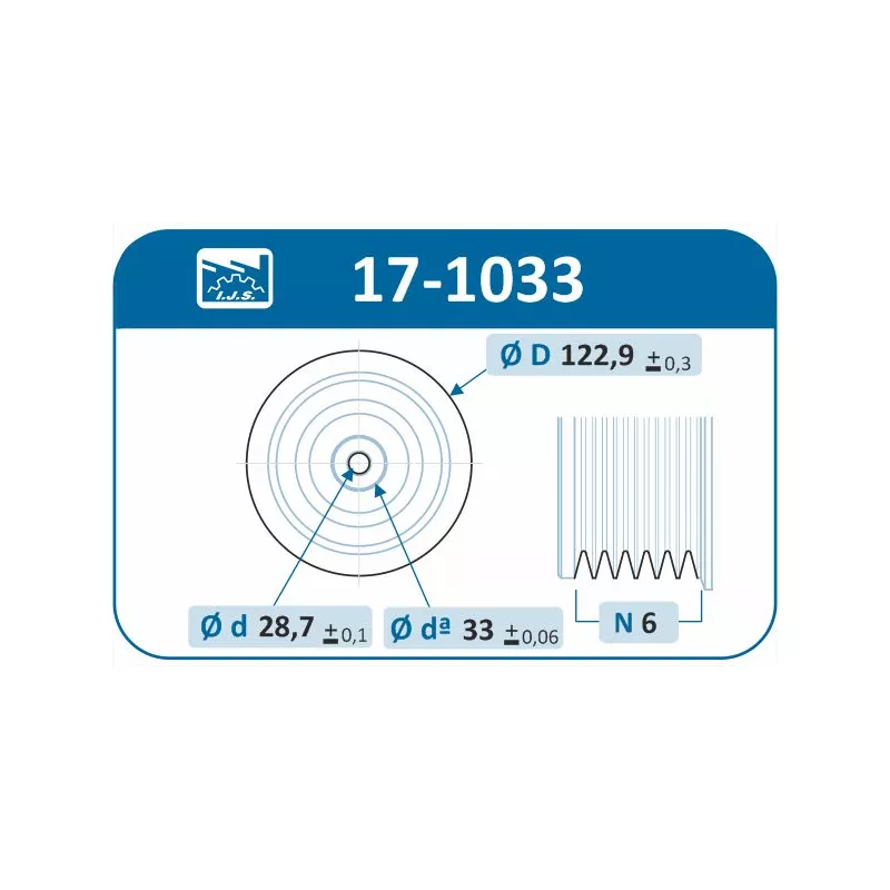 Poulie, vilebrequin IJS GROUP 17-1033 - Visuel 1