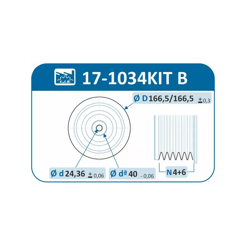 Kit de poulies, vilebrequin IJS GROUP 17-1034KIT B - Visuel 1