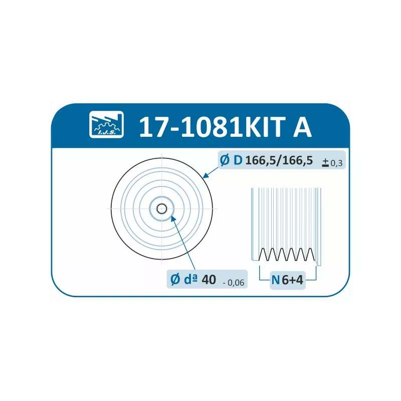 Kit de poulies, vilebrequin IJS GROUP 17-1081KIT A - Visuel 1