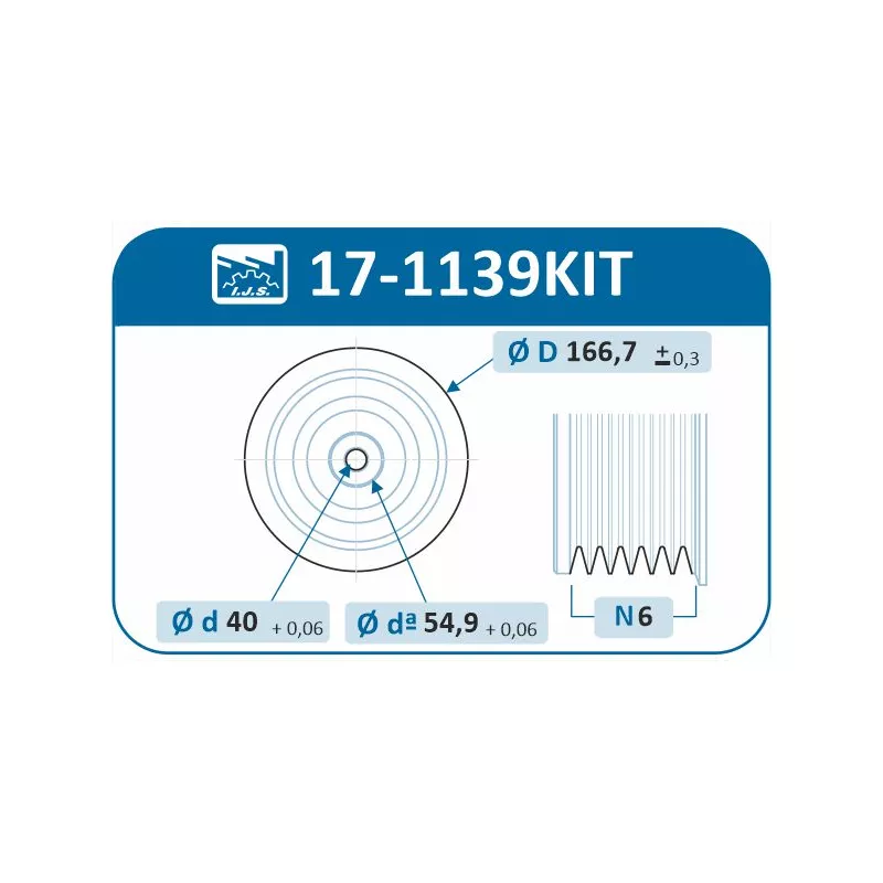 Kit de poulies, vilebrequin IJS GROUP 17-1139KIT - Visuel 1