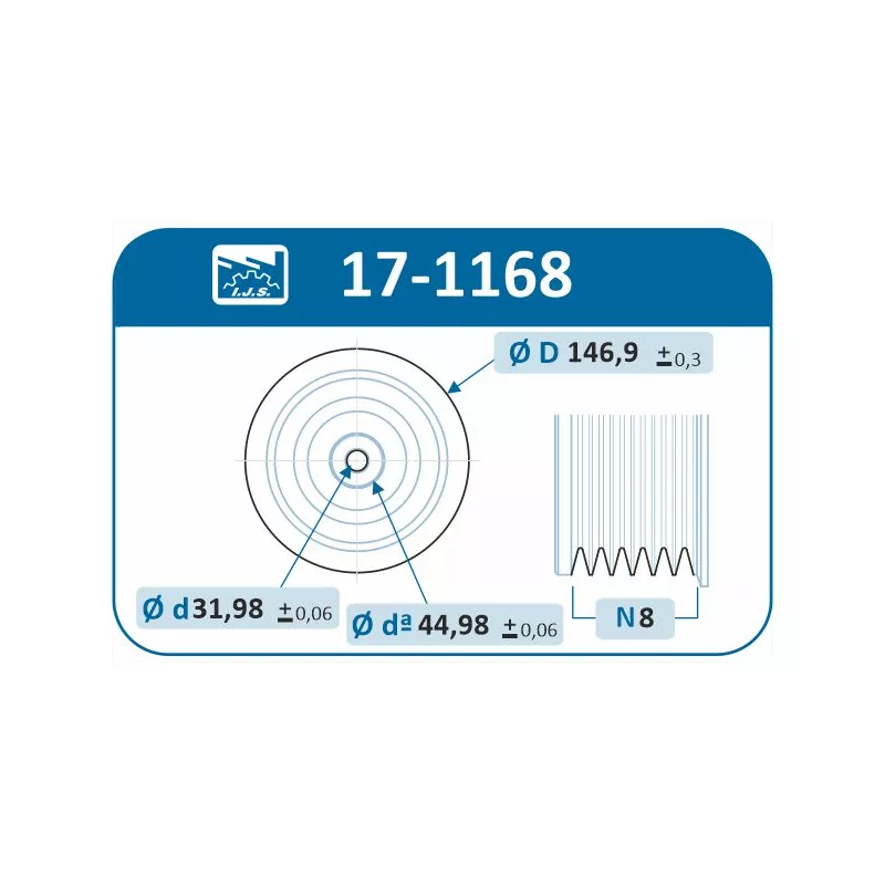 Poulie, vilebrequin IJS GROUP 17-1168 - Visuel 1