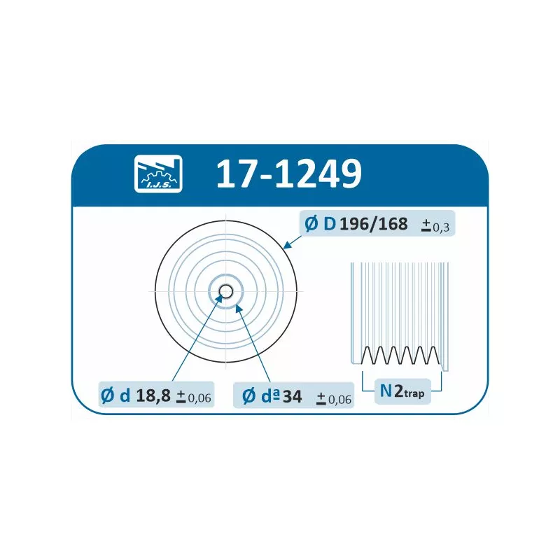 Poulie, vilebrequin IJS GROUP 17-1249 - Visuel 1