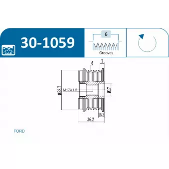 Poulie roue libre, alternateur IJS GROUP OEM 1477441