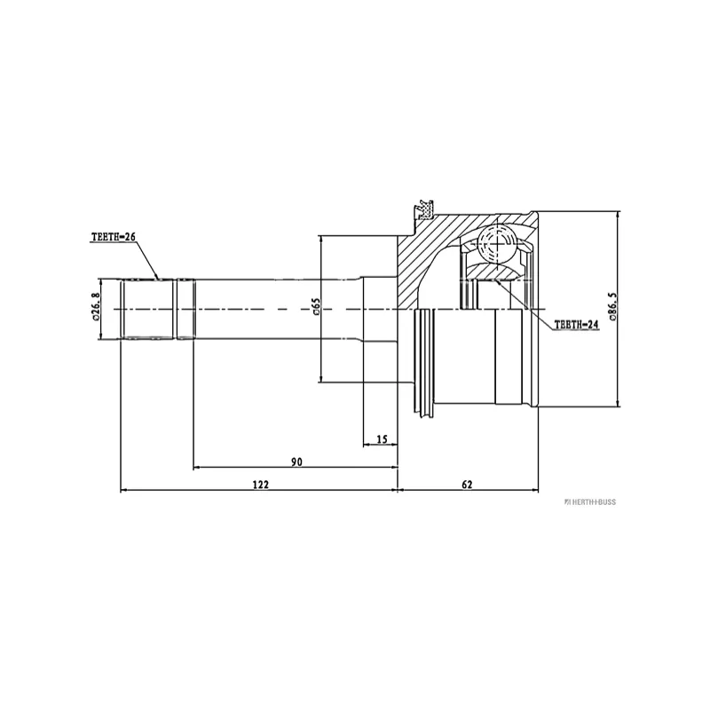 Embout de cardan avant (kit de réparation) HERTH+BUSS JAKOPARTS J2820302 - Visuel 1