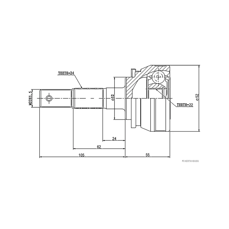 Embout de cardan avant (kit de réparation) HERTH+BUSS JAKOPARTS J2821002 - Visuel 1