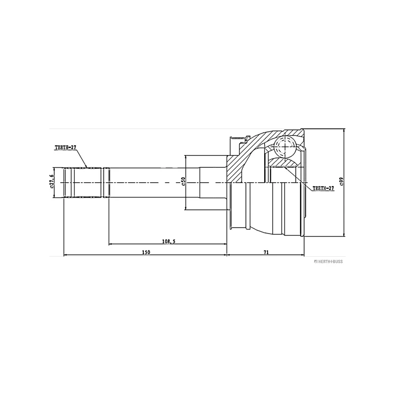 Embout de cardan avant (kit de réparation) HERTH+BUSS JAKOPARTS J2821007 - Visuel 1