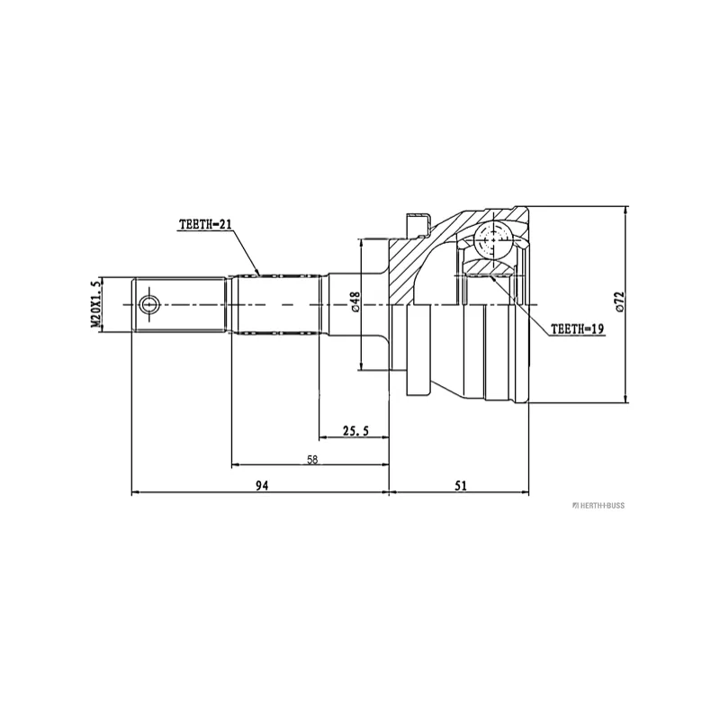 Embout de cardan avant (kit de réparation) HERTH+BUSS JAKOPARTS J2821014 - Visuel 1