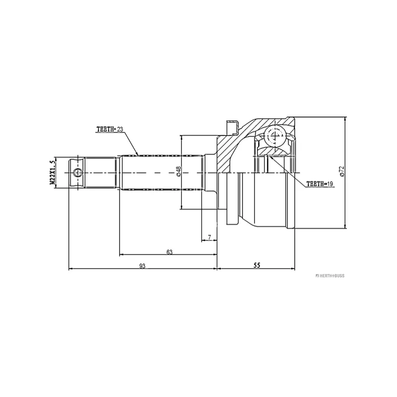 Embout de cardan avant (kit de réparation) HERTH+BUSS JAKOPARTS J2821027 - Visuel 1