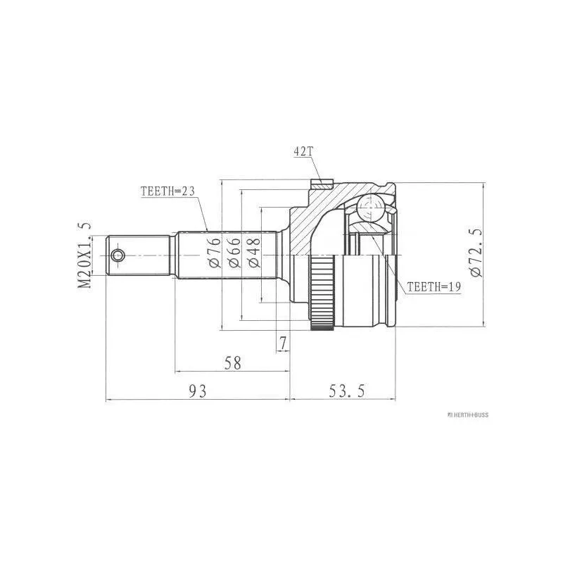 Embout de cardan avant (kit de réparation) HERTH+BUSS JAKOPARTS J2821130 - Visuel 1
