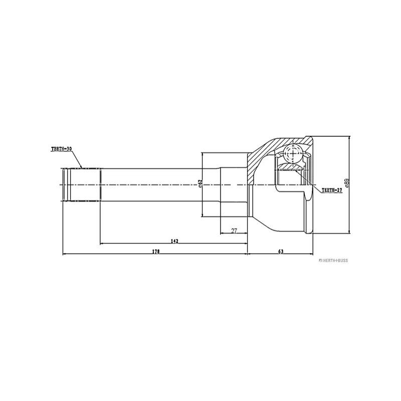 Embout de cardan avant (kit de réparation) HERTH+BUSS JAKOPARTS J2822013 - Visuel 1