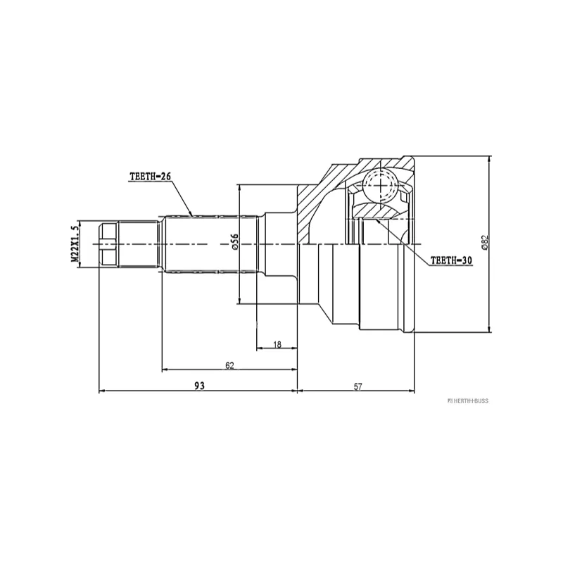 Embout de cardan avant (kit de réparation) HERTH+BUSS JAKOPARTS J2823012 - Visuel 1