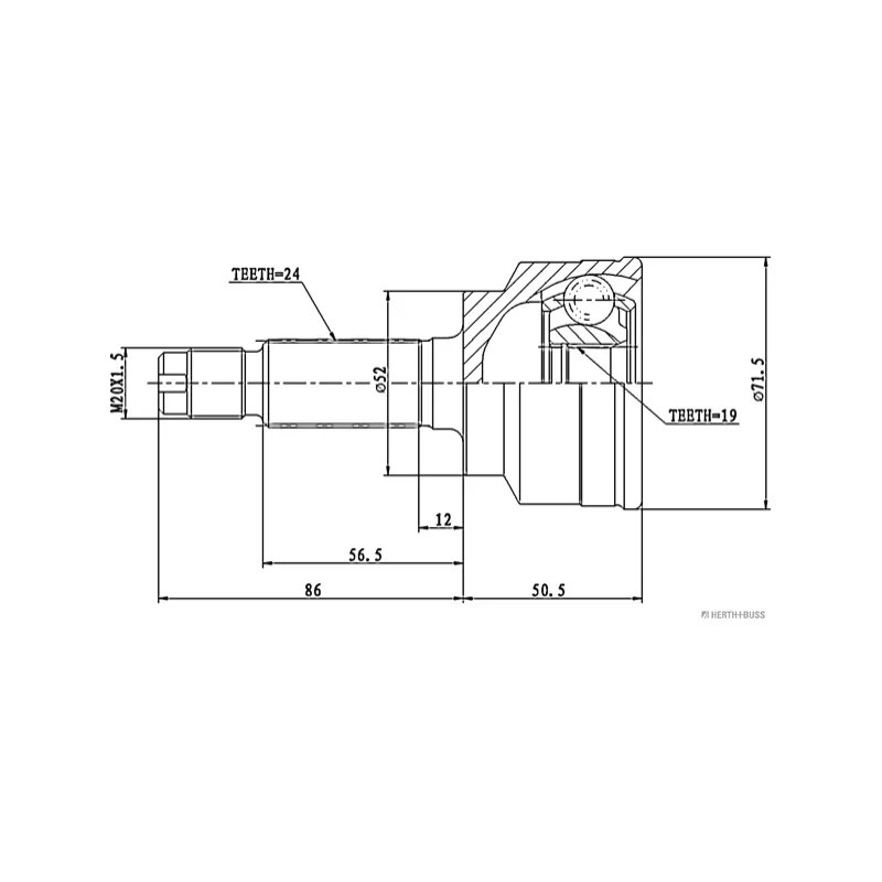 Embout de cardan avant (kit de réparation) HERTH+BUSS JAKOPARTS J2823015 - Visuel 1