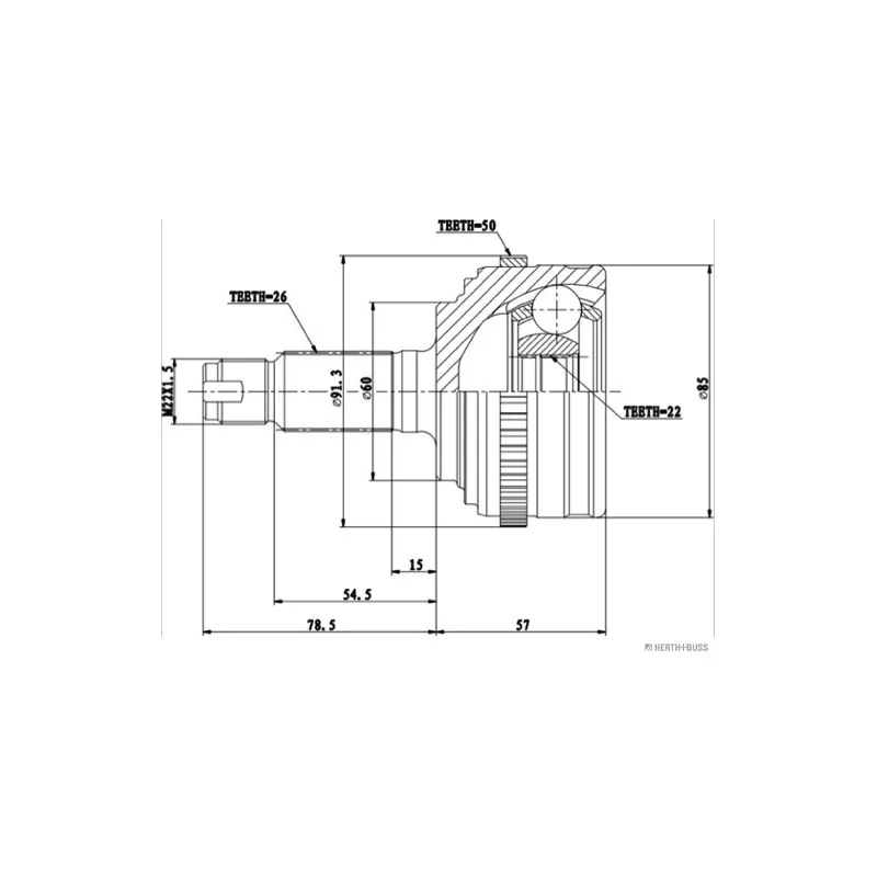 Embout de cardan avant (kit de réparation) HERTH+BUSS JAKOPARTS J2824142 - Visuel 1