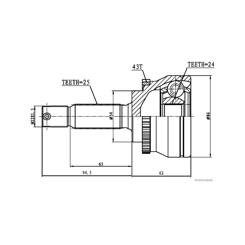 Embout de cardan avant (kit de réparation) HERTH+BUSS JAKOPARTS J2825131 - Visuel 1