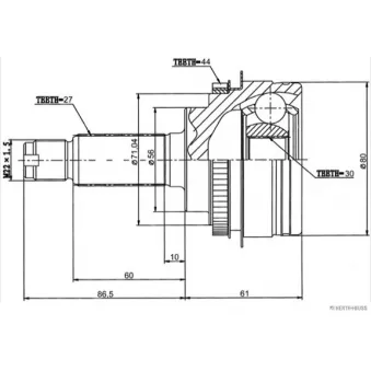 Embout de cardan avant (kit de réparation) HERTH+BUSS JAKOPARTS OEM 28393FE040