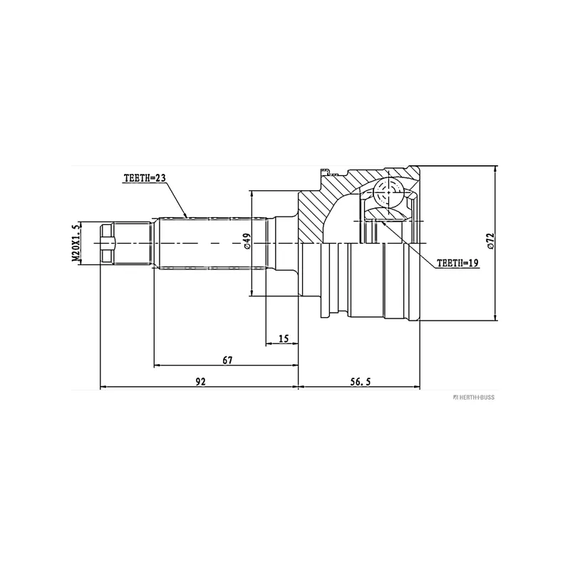 Embout de cardan avant (kit de réparation) HERTH+BUSS JAKOPARTS J2828002 - Visuel 1
