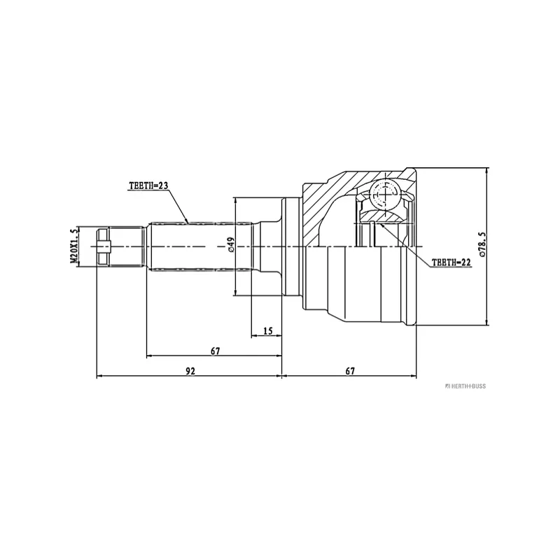 Embout de cardan avant (kit de réparation) HERTH+BUSS JAKOPARTS J2828023 - Visuel 1