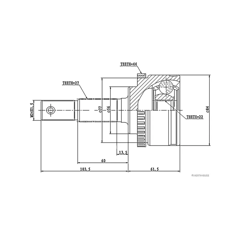 Embout de cardan avant (kit de réparation) HERTH+BUSS JAKOPARTS J2831136 - Visuel 1