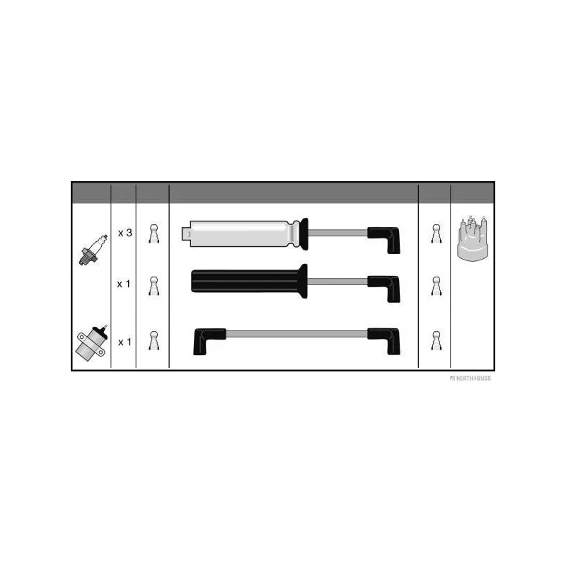 Kit de câbles d'allumage HERTH+BUSS JAKOPARTS J5380900 - Visuel 1