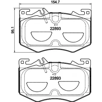 Jeu de 4 plaquettes de frein avant HELLA OEM A0004208302