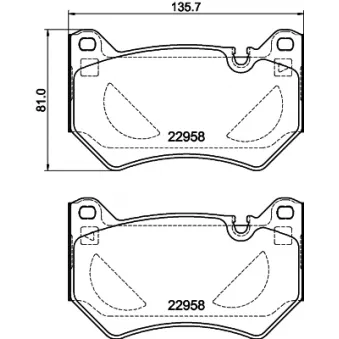 Jeu de 4 plaquettes de frein avant HELLA OEM 80A698151H