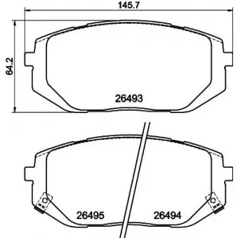 Jeu de 4 plaquettes de frein avant HELLA OEM 58101N7A10