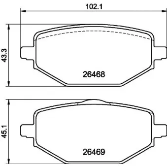 Jeu de 4 plaquettes de frein arrière HELLA OEM 440602361R