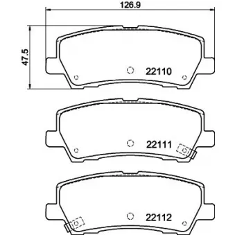 Jeu de 4 plaquettes de frein avant HELLA OEM 2044152